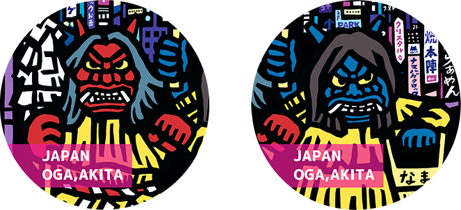 オリジナルなまはげ缶バッジ